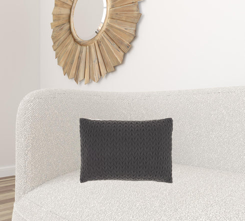 Charcoal Chunky Braid Lumbar Pillow